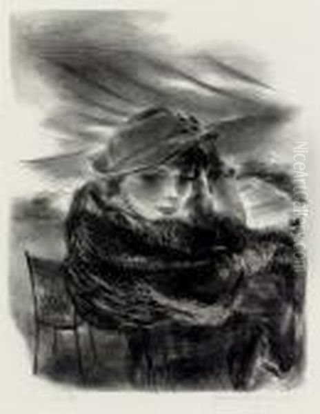 Cafe No. 2 (davis L67) Oil Painting by Yasuo Kuniyoshi