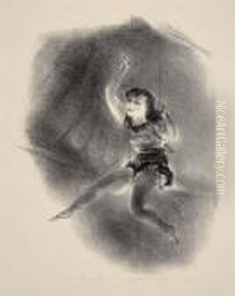 Trapeze Girl Oil Painting by Yasuo Kuniyoshi