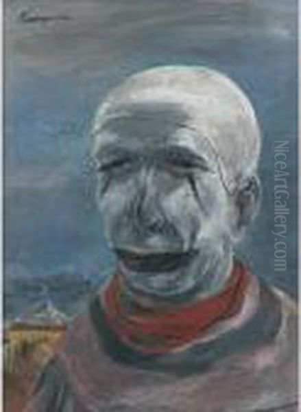 Tired Clown Oil Painting by Yasuo Kuniyoshi