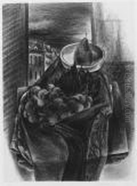 Still Life At Window (d. L-39) Oil Painting by Yasuo Kuniyoshi