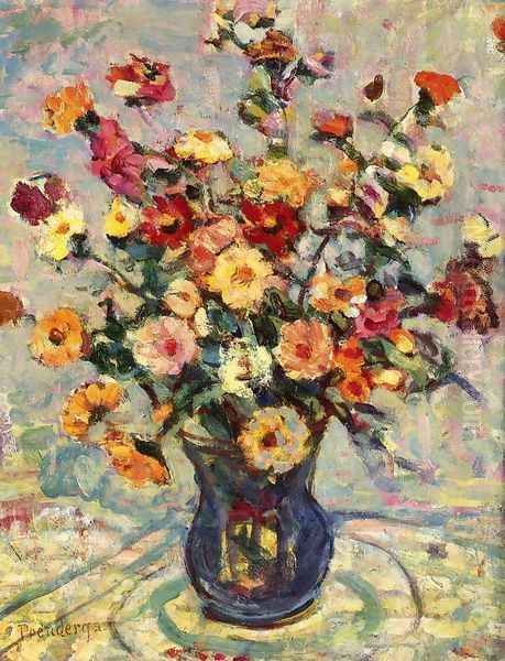 Still Life With Flowers Oil Painting by Maurice Brazil Prendergast