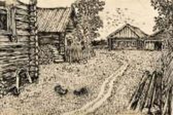 Paysage De Campagne Russe Oil Painting by Boris Kustodiev