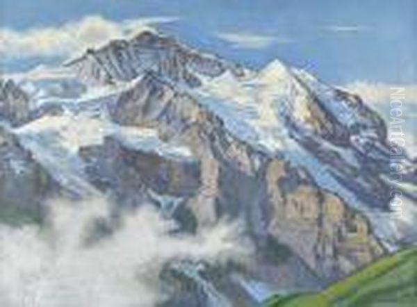 Ansicht Der Jungfrau Im Sonnenschein. Oil Painting by Charles L'Eplattenier
