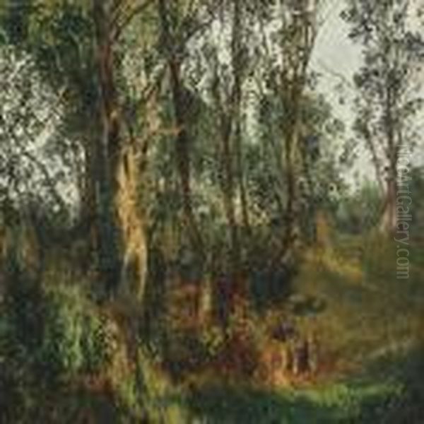 Danish Forest With Glade Oil Painting by Janus Andreas Bartholin La Cour