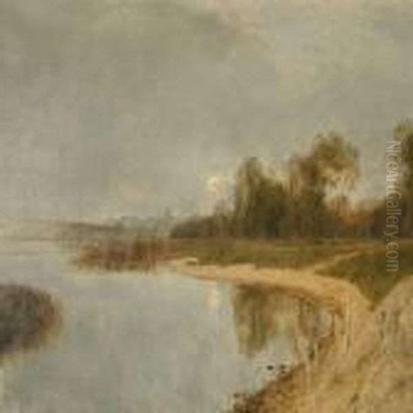 Landscape By A Lake Oil Painting by Janus Andreas Bartholin La Cour
