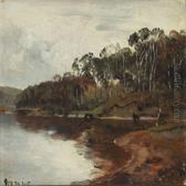 Autumn Landscape Oil Painting by Janus Andreas Bartholin La Cour