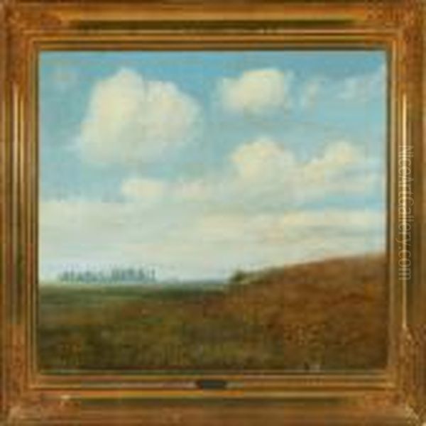 Landscape With Openspaces And Wild Flowers Oil Painting by Janus Andreas Bartholin La Cour