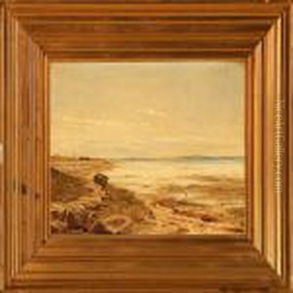 Coastal Scene At Summer Time Oil Painting by Janus Andreas Bartholin La Cour