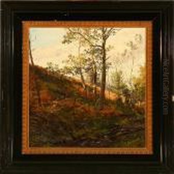 Autumn Forest Scene Oil Painting by Janus Andreas Bartholin La Cour