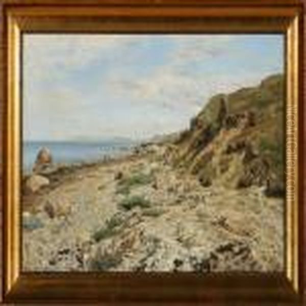 Stony Beach Oil Painting by Janus Andreas Bartholin La Cour