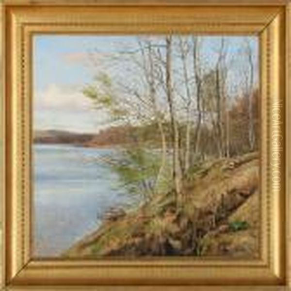 Spring Day In The Woods Oil Painting by Janus Andreas Bartholin La Cour