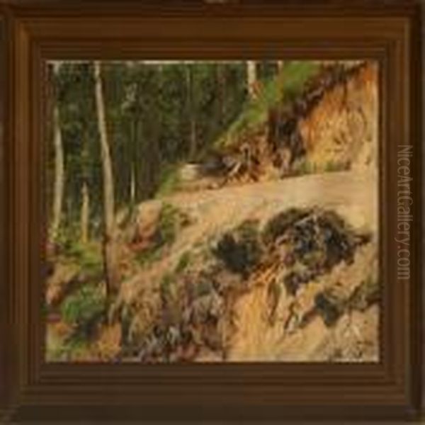 Woodscape Oil Painting by Janus Andreas Bartholin La Cour