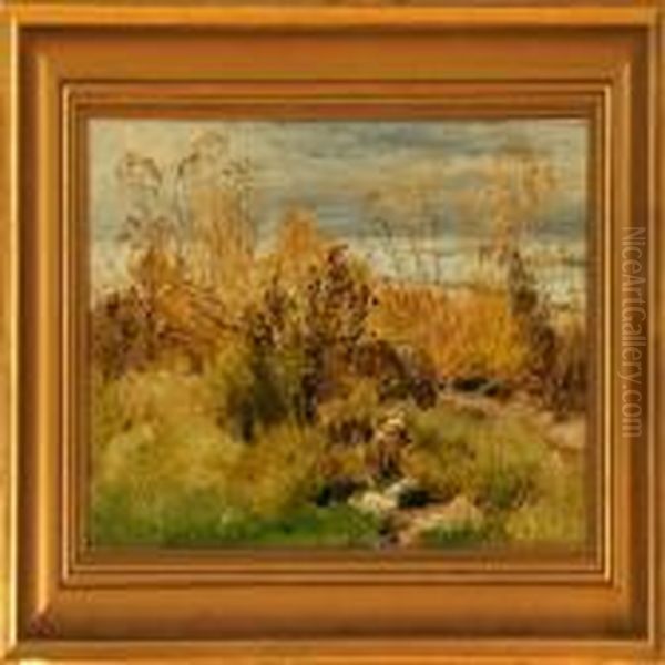 Beach Study From Arhus Bay Oil Painting by Janus Andreas Bartholin La Cour