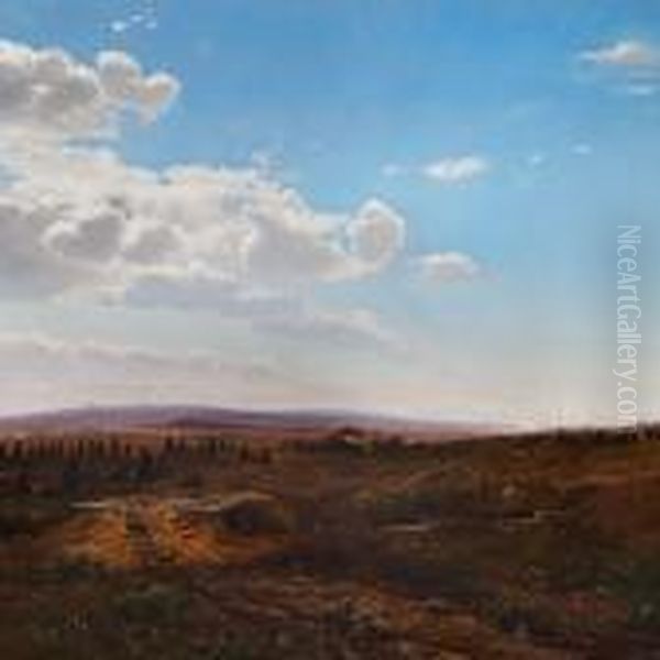 An Early Summermorning Oil Painting by Janus Andreas Bartholin La Cour