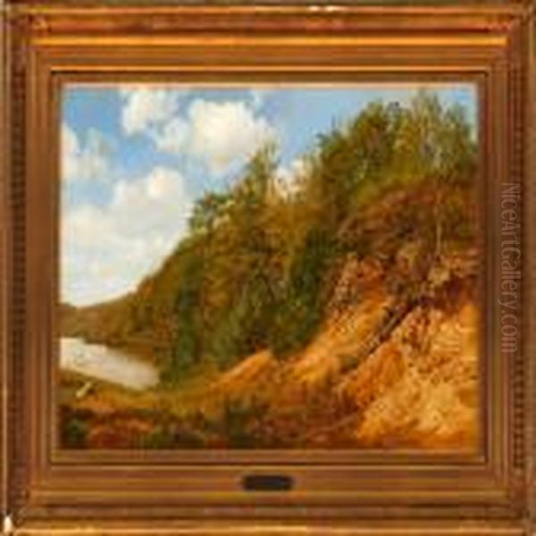 Overlooking A Slope On Asummer's Day Oil Painting by Janus Andreas Bartholin La Cour