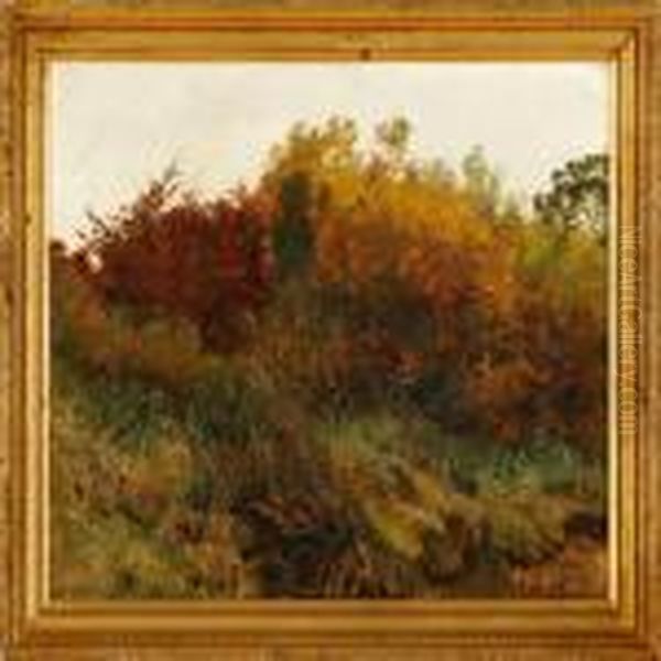 A Scrub Oil Painting by Janus Andreas Bartholin La Cour