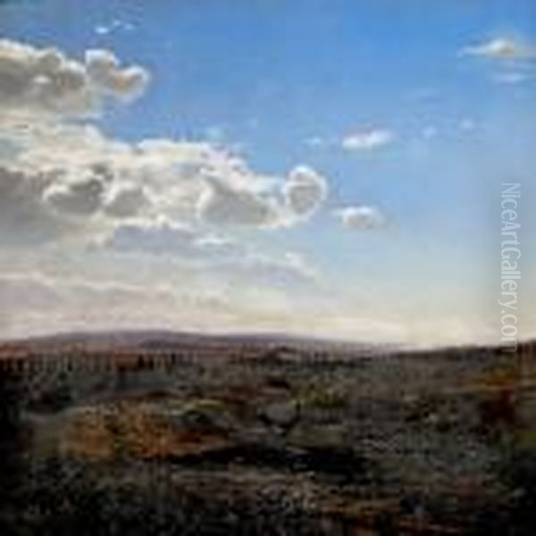 Tidlig Sommermorgen Udover En Eng Oil Painting by Janus Andreas Bartholin La Cour