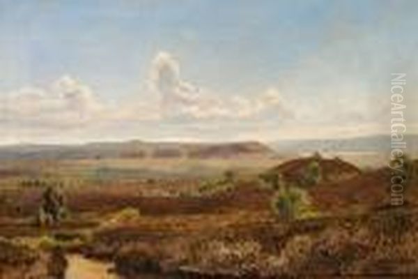 Jutlandic Landscape Oil Painting by Janus Andreas Bartholin La Cour