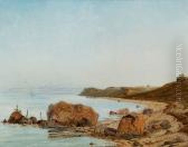 A Pair Of Coastal Scenes Oil Painting by Janus Andreas Bartholin La Cour