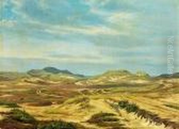 Scenery From The West Coast Of Jutland Oil Painting by Janus Andreas Bartholin La Cour