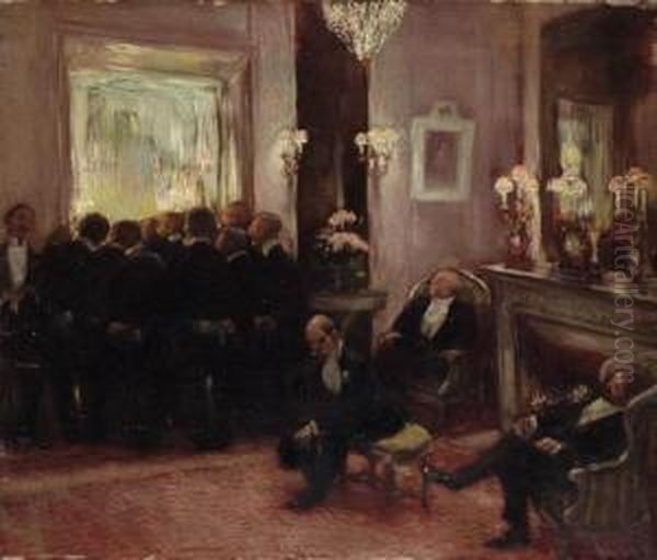 At The Ball
Signed 'gaston Latouche' (lower Left) Oil Painting by Gaston de Latouche