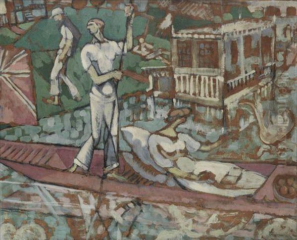 Sur La Tamise Oil Painting by Jean Emile Laboureur