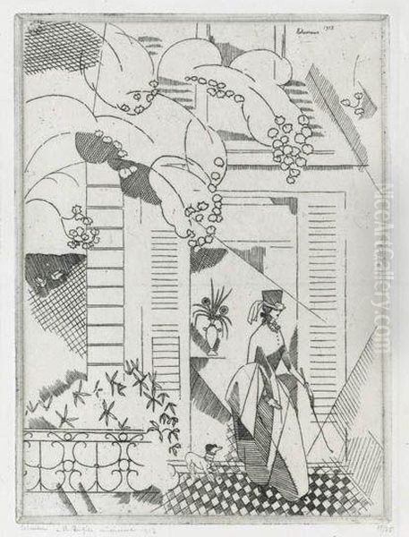 L'amazone Oil Painting by Jean Emile Laboureur