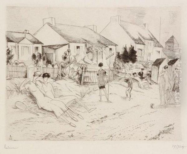 La Petite Plage (pre-vincent, 
Moutiers-en-retz) Oil Painting by Jean Emile Laboureur