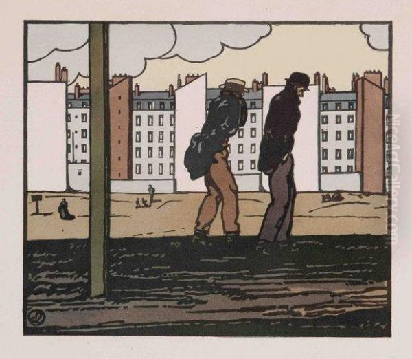 Le Quartier Neuf (faubourg De Dresde) Oil Painting by Jean Emile Laboureur