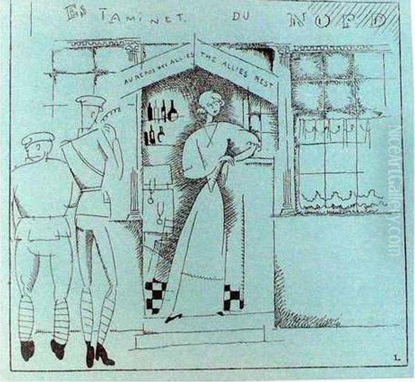 Dans Les Flandres Britanniques. (british Expeditionary Force - Mai
 1915-janvier 1916). 1916. Oil Painting by Jean Emile Laboureur