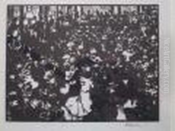 Le Bal Bullier / The Bullier Ball-room. 1898 Oil Painting by Jean Emile Laboureur