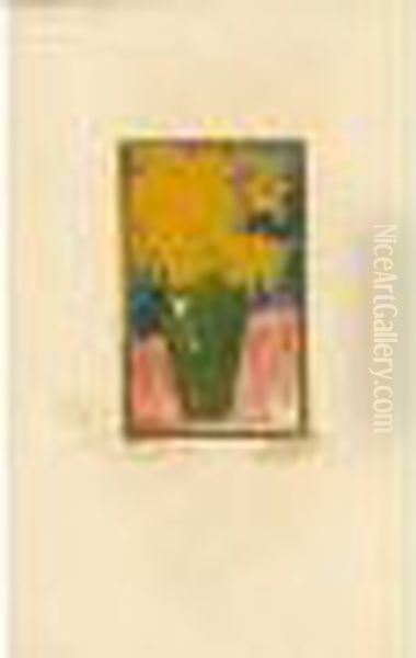 Chrysanthemes Jaunes / Yellowchrysanthemums. 1899 Oil Painting by Jean Emile Laboureur