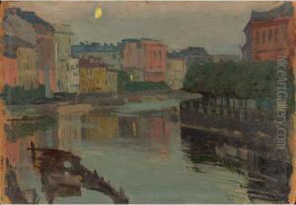 View Of St. Petersburg Oil Painting by Arnold Borisovic Lakowskij