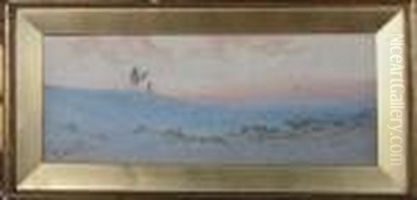 A Desert Skyline Oil Painting by Augustus Osborne Lamplough
