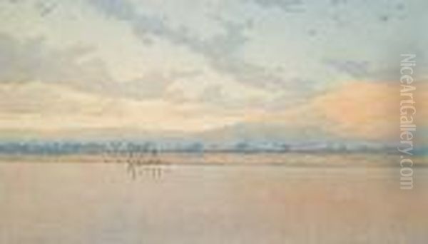 Untitled - The Nile At Cairo Oil Painting by Augustus Osborne Lamplough