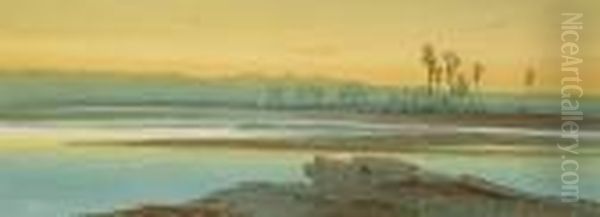 Nile Scenes Oil Painting by Augustus Osborne Lamplough