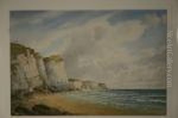 Coastal Scene With Limestone Rock Oil Painting by Percy Lancaster