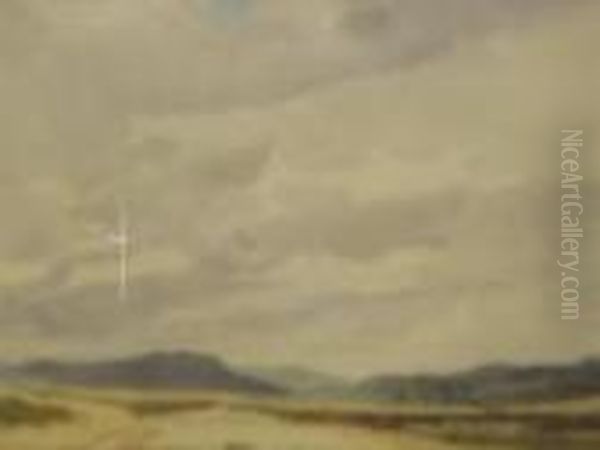 Landscape With Hills In The Distance Oil Painting by Percy Lancaster