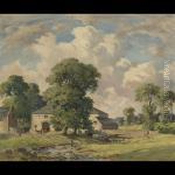 Ixworth Suffolk Oil Painting by Percy Lancaster