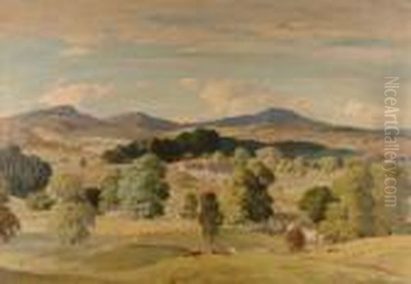 The Hayfield Oil Painting by Percy Lancaster