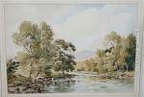 On The Brathay Oil Painting by Percy Lancaster