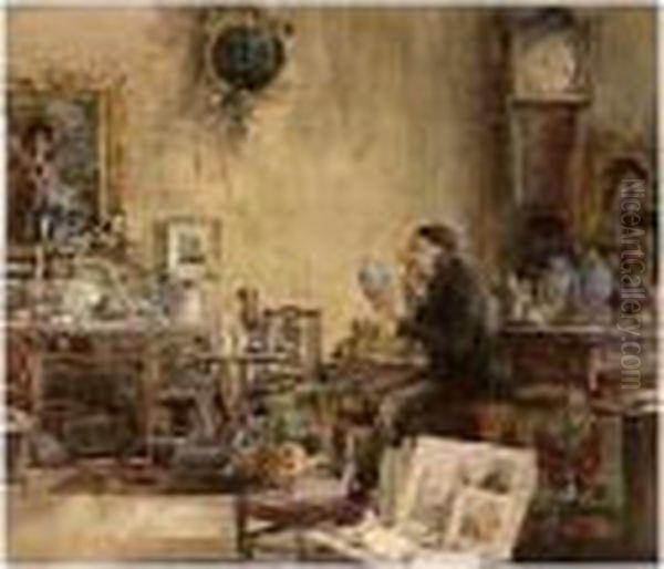 The Conniosseur Oil Painting by Percy Lancaster