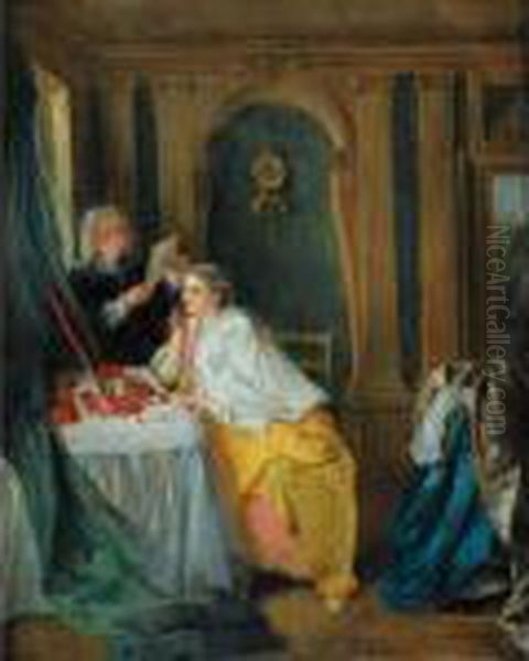 La Toilette De Madame Geoffrin Oil Painting by Nicolas Lancret