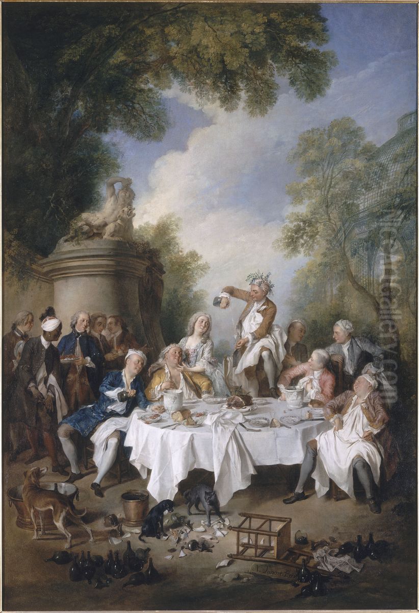 Le Dejeuner De Jambon Oil Painting by Nicolas Lancret