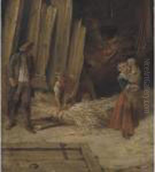 Country Kitchen Oil Painting by Nicolas Lancret