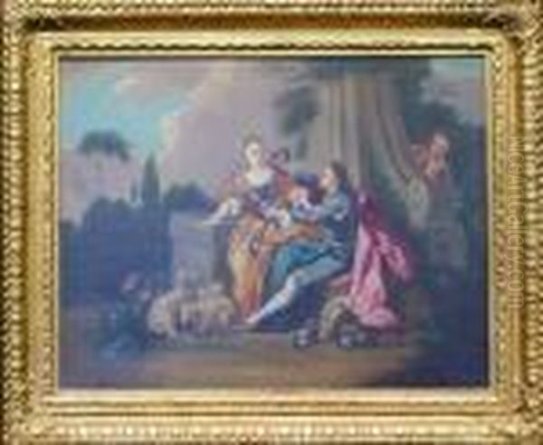 Courting Shepherds Oil Painting by Nicolas Lancret