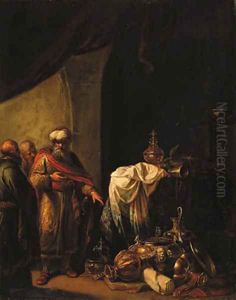 Croesus showing his riches to Solon Oil Painting by Willem De Poorter