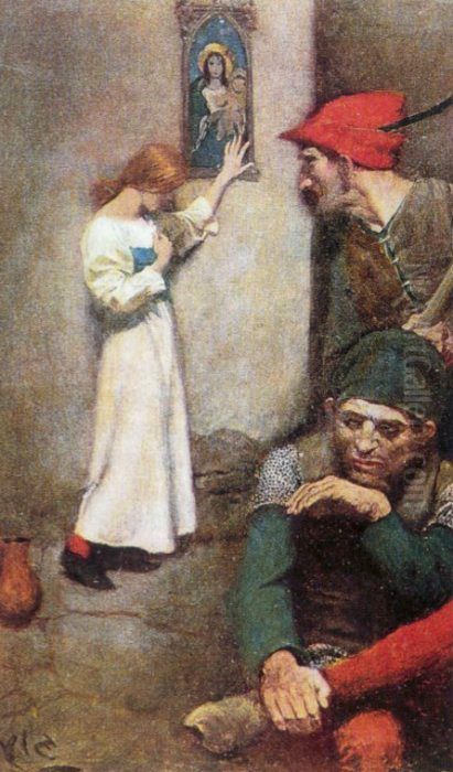 Joan of Arc in Prison Oil Painting by Howard Pyle