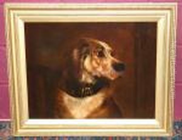 Study Of A Dogs Head Oil Painting by Sir Edwin Henry Landseer
