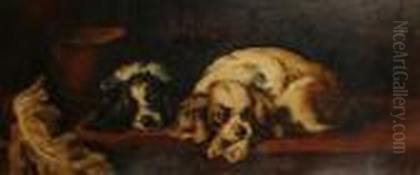 The Cavalier's Pets Oil Painting by Sir Edwin Henry Landseer